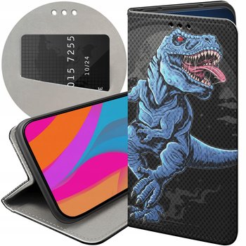ETUI Z KLAPKĄ DO REALME C67 4G WZORY DINOZAURY REPTILIA PREHISTORYCZNE CASE - Hello Case
