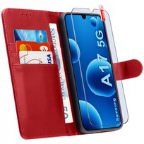 ETUI z klapką do Samsung A17 5G Zamykane Magnetyczne + SZKŁO Krainagsm