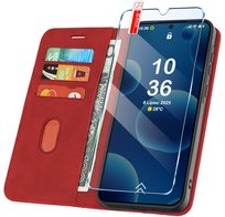ETUI Z KLAPKĄ do Samsung A56 5G Zamykane Magnetyczne Skórzane Czarne Szkło Krainagsm