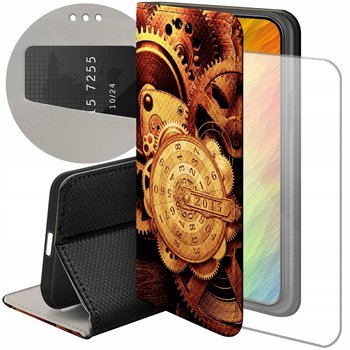 ETUI Z KLAPKĄ DO SAMSUNG GALAXY A10 WZORY ZEGARY CZAS ZEGARMISTRZ +SZKŁO - Hello Case