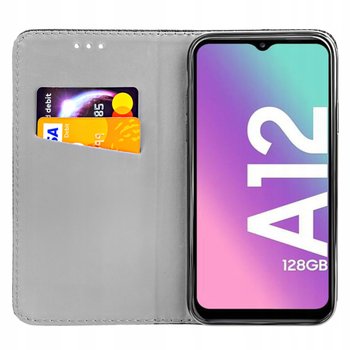 Etui Z Klapką Do Samsung Galaxy A12 Czarne Zamykane Magnetyczne Kabura Flip - Hello Case