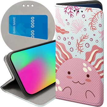 ETUI Z KLAPKĄ DO SAMSUNG GALAXY A12 WZORY AXOLOTL AKSOLOTL Z AKSOLOTLEM - Hello Case