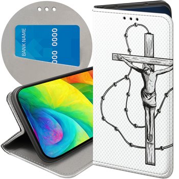 Etui Z Klapką Do Samsung Galaxy A16 Wzory Jezus Krzyż Różaniec Bóg Futerał - Hello Case