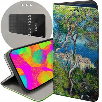 ETUI Z KLAPKĄ DO SAMSUNG GALAXY A22 5G WZORY CLAUDE MONET FUTERAŁ POKROWIEC - Hello Case