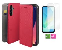 Etui z klapką do SAMSUNG GALAXY A26 5G czerwony smart magnet + szkło 9H Samsung