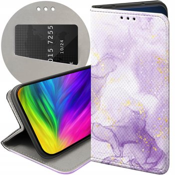 ETUI Z KLAPKĄ DO SAMSUNG GALAXY A32 5G WZORY FIOLETOWE FIOLET KSZTAŁTY CASE - Hello Case