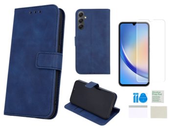 Etui z klapką do SAMSUNG GALAXY A34 5G skórzane zamykane + folia ochronna - Inny producent