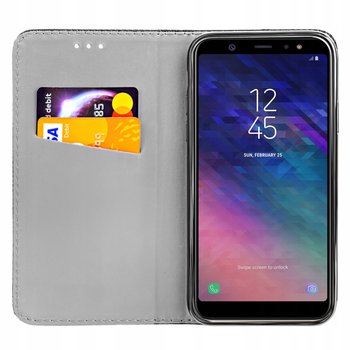 Etui Z Klapką Do Samsung Galaxy A6 2018 Czarne Zamykane Magnetyczne Kabura - Hello Case