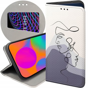 ETUI Z KLAPKĄ DO SAMSUNG GALAXY A70 WZORY CONTINUOUS LINE-ART KRESKA LINIE - Hello Case