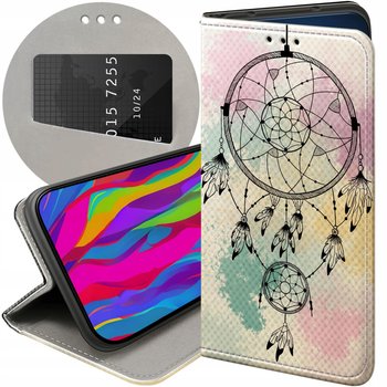 ETUI Z KLAPKĄ DO SAMSUNG GALAXY M13 WZORY BOHO ŁAPACZ SNÓW PIÓRA FUTERAŁ - Hello Case