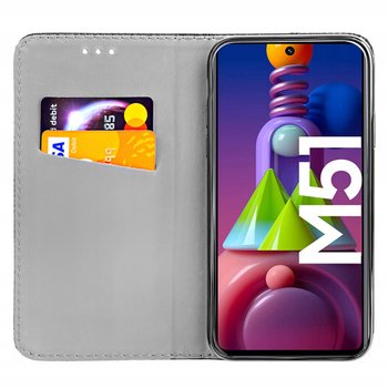 Etui Z Klapką Do Samsung Galaxy M51 Czarne Zamykane Magnetyczne Kabura Flip - Hello Case