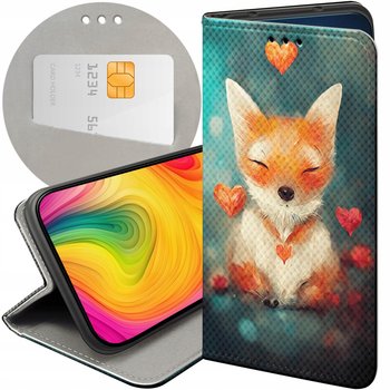 Etui Z Klapką Do Samsung Galaxy M55 5G Wzory Liski Lisy Fox Futerał Case - Hello Case