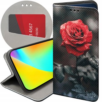 ETUI Z KLAPKĄ DO SAMSUNG GALAXY S22 WZORY RÓŻA Z RÓŻĄ ROSE FUTERAŁ CASE - Hello Case