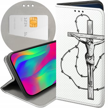 Etui Z Klapką Do Samsung Galaxy S24 Fe Wzory Jezus Krzyż Różaniec Bóg Case - Hello Case