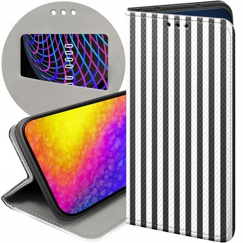Etui Z Klapką Do Samsung Galaxy S25 Ultra Wzory Paski Linie Fale Futerał - Hello Case