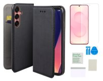 Etui z klapką do SAMSUNG GALAXY S26 czarny smart magnet + folia ochronna