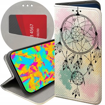 ETUI Z KLAPKĄ DO TECNO SPARK 10 PRO WZORY BOHO ŁAPACZ SNÓW PIÓRA FUTERAŁ - Hello Case