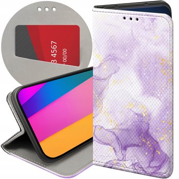 Etui z klapką do tecno spark 10 pro wzory fioletowe fiolet kształty case - Hello Case