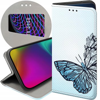 ETUI Z KLAPKĄ DO VIVO Y21 / Y21S / Y33S WZORY MOTYLE BUTTERFLY BARWNE CASE - Inny producent