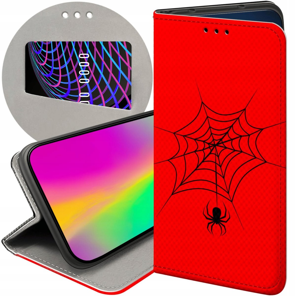 ETUI Z KLAPKĄ DO XIAOMI 13 LITE / CIVI 2 WZORY PAJĄK SPIDER PAJĘCZYNA ...
