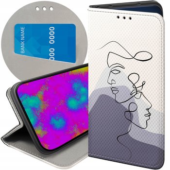 ETUI Z KLAPKĄ DO XIAOMI 14 WZORY CONTINUOUS LINE-ART KRESKA LINIE FUTERAŁ - Hello Case