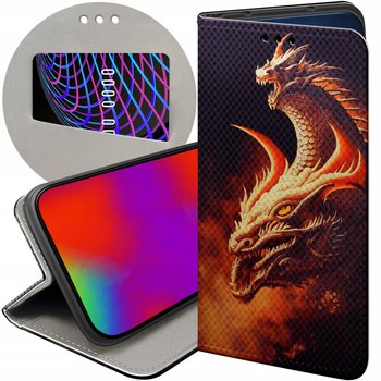 ETUI Z KLAPKĄ DO XIAOMI 14 WZORY SMOKI DRAGON TANIEC SMOKÓW FUTERAŁ CASE - Hello Case