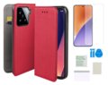 Etui z klapką do XIAOMI 15 czerwony smart magnet obudowa + folia ochronna