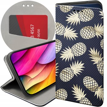 ETUI Z KLAPKĄ DO XIAOMI REDMI 10 WZORY ANANAS OWOCE EGZOTYCZNE FUTERAŁ CASE - Hello Case