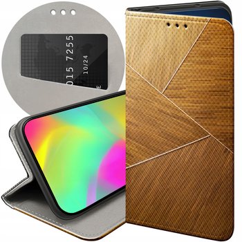 ETUI Z KLAPKĄ DO XIAOMI REDMI 10 WZORY BRĄZOWE DREWNIANE BROWN FUTERAŁ CASE - Hello Case