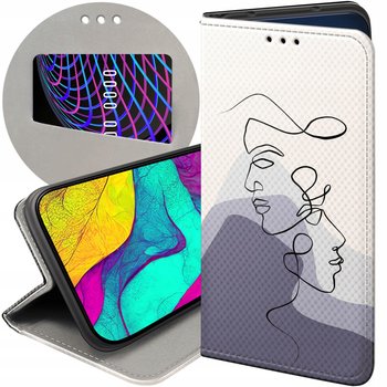 ETUI Z KLAPKĄ DO XIAOMI REDMI 10 WZORY CONTINUOUS LINE-ART KRESKA LINIE - Hello Case