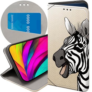 ETUI Z KLAPKĄ DO XIAOMI REDMI 10 WZORY ZEBRA ZEBERKA PASKI FUTERAŁ CASE - Hello Case