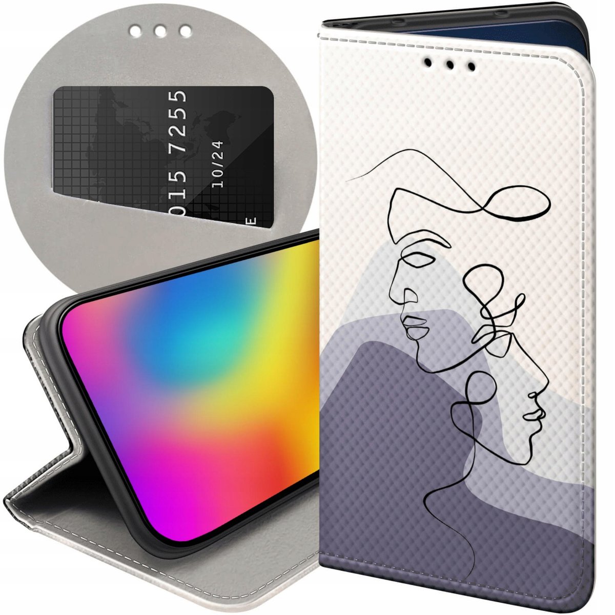 Etui Z Klapk Do Xiaomi Redmi Wzory Continuous Line Art Kreska Linie