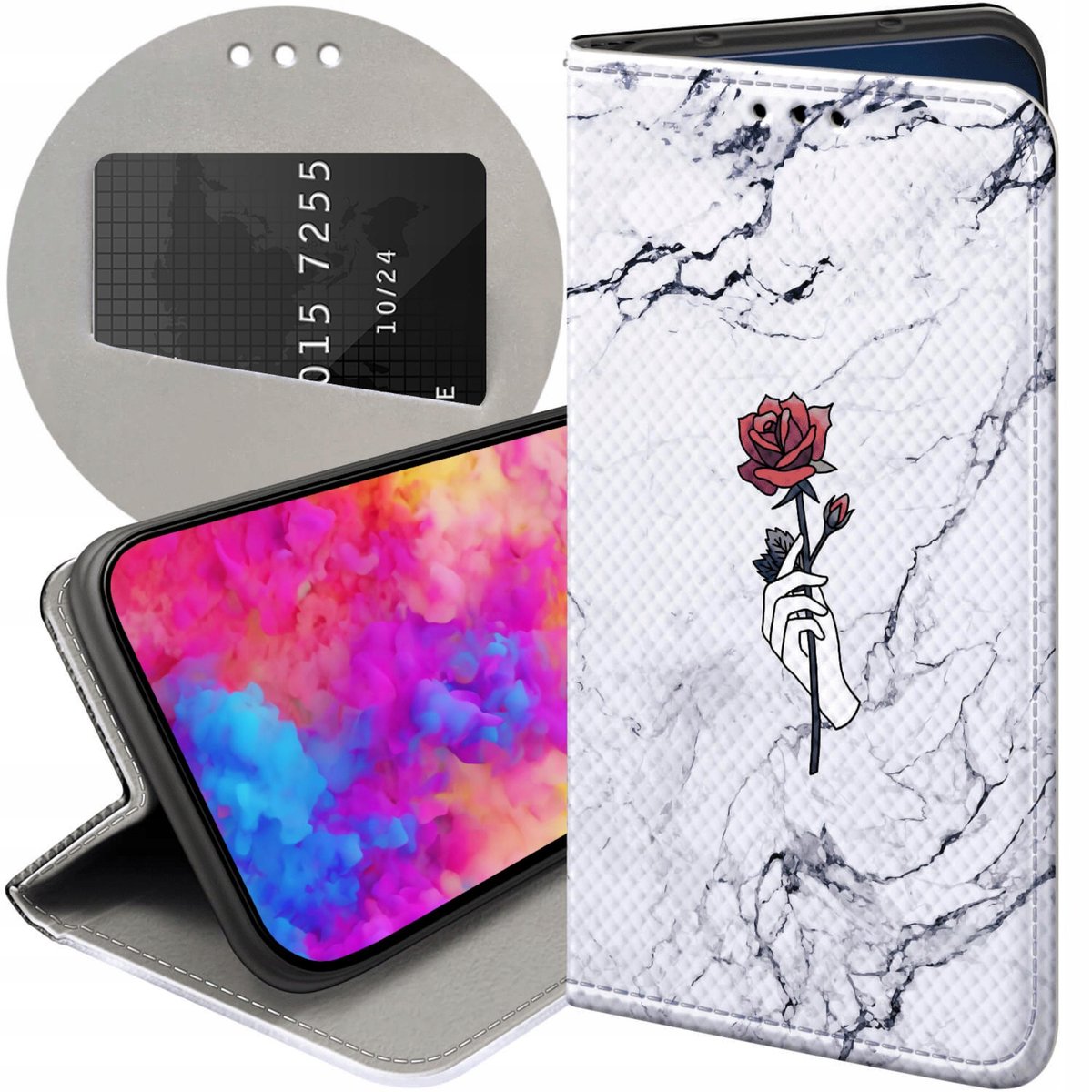 ETUI Z KLAPKĄ DO XIAOMI REDMI 9 WZORY DAMSKIE KOBIECE STYLOWE FUTERAŁ ...