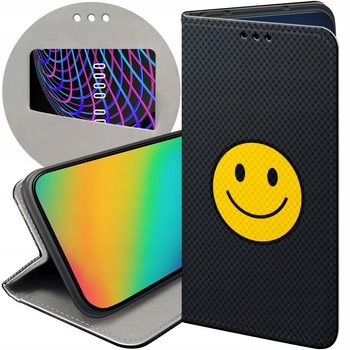 ETUI Z KLAPKĄ DO XIAOMI REDMI NOTE 10 WZORY UŚMIECH SMILE EMOJI FUTERAŁ - Hello Case