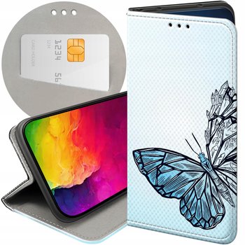 ETUI Z KLAPKĄ DO XIAOMI REDMI NOTE 9 WZORY MOTYLE BUTTERFLY BARWNE FUTERAŁ - Hello Case