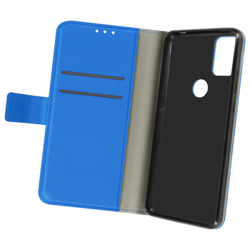 Etui z klapką i portfelem, slim cover Alcatel 3X 2020 , silikon – niebieski - Avizar