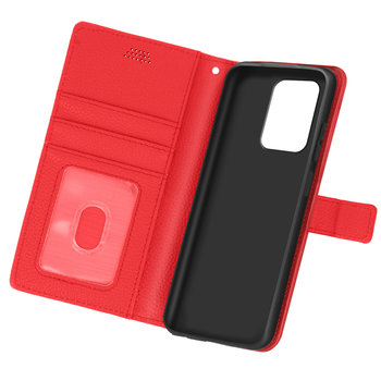 Etui z klapką i portfelem, slim cover Redmi Note 10 5G / Poco M3 Pro , silikon – czerwone - Avizar