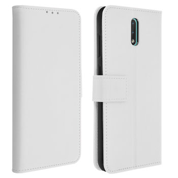 Etui z klapką i portfelem, wąska obudowa Nokia 2.3, silikonowa obudowa – biała - Avizar