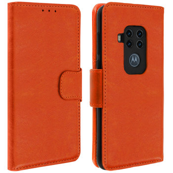 Etui z klapką i portfelem z serii Vintage do Motorola One Zoom – pomarańczowe - Avizar