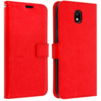Etui z klapką i portfelem z serii Vintage do Samsunga Galaxy J5 2017 – czerwone - Avizar