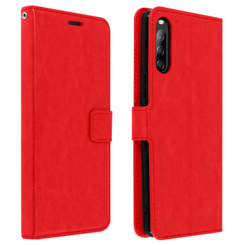 Etui z klapką i portfelem z serii Vintage do Sony Xperia L4 – czerwone - Avizar