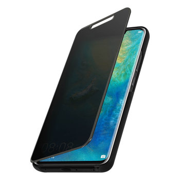 Etui z klapką, lustrzane etui do Huawei Mate 20 Pro, stojące etui – czarne - Avizar