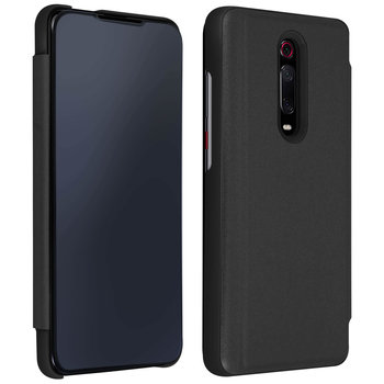 Etui z klapką, lustrzane etui do Xiaomi Mi 9T, stojące etui – czarne - Avizar