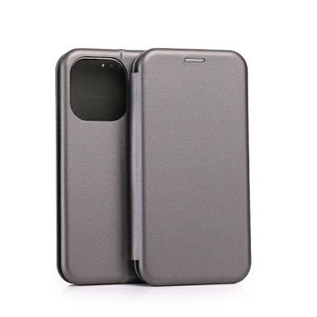 Etui z klapką portfel do iPhone 15 Pro Max 6,7" stalowy/steel - Beline