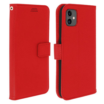 Etui z klapką-portfelem, smukłe etui na Apple iPhone 11, silikonowe etui – czerwone - Avizar
