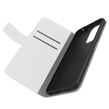Etui z klapką-portfelem, smukłe etui Oppo A73 5G, silikonowa obudowa – biała - Avizar