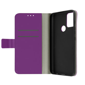 Etui z klapką-portfelem, wąska obudowa Motorola Moto G50 , silikon – fioletowe - Avizar