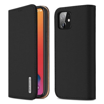 Etui z klapką ze skóry naturalnej Duck Ducis Wish iPhone 12 Pro / iPhone 12 czarny - Dux Ducis