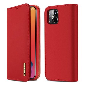 Etui z klapką ze skóry naturalnej Duck Ducis Wish iPhone 12 Pro Max czerwony - Dux Ducis