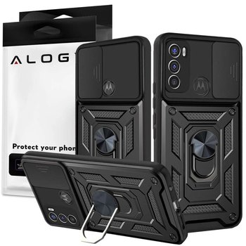 Etui z osłoną aparatu Alogy Camshield Stand Ring do Motorola Moto G50 czarne - Alogy